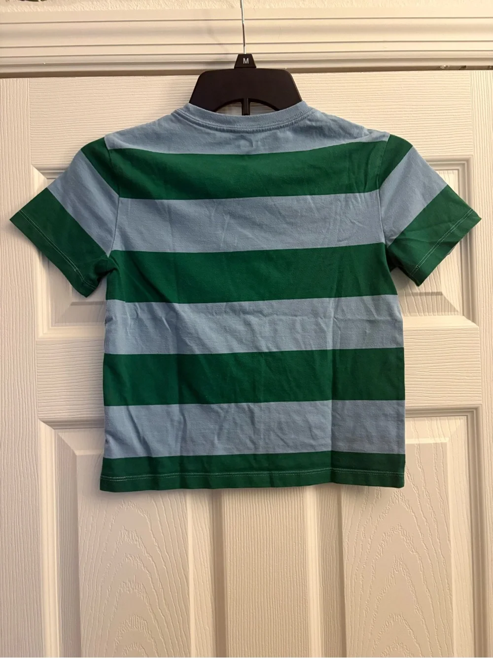 Old Navy Green and Light Blue Striped Kids Tee Shirt